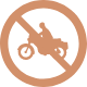 Proibido circular com veículos motorizados, exceto veículos de apoio à mobilidade reduzida